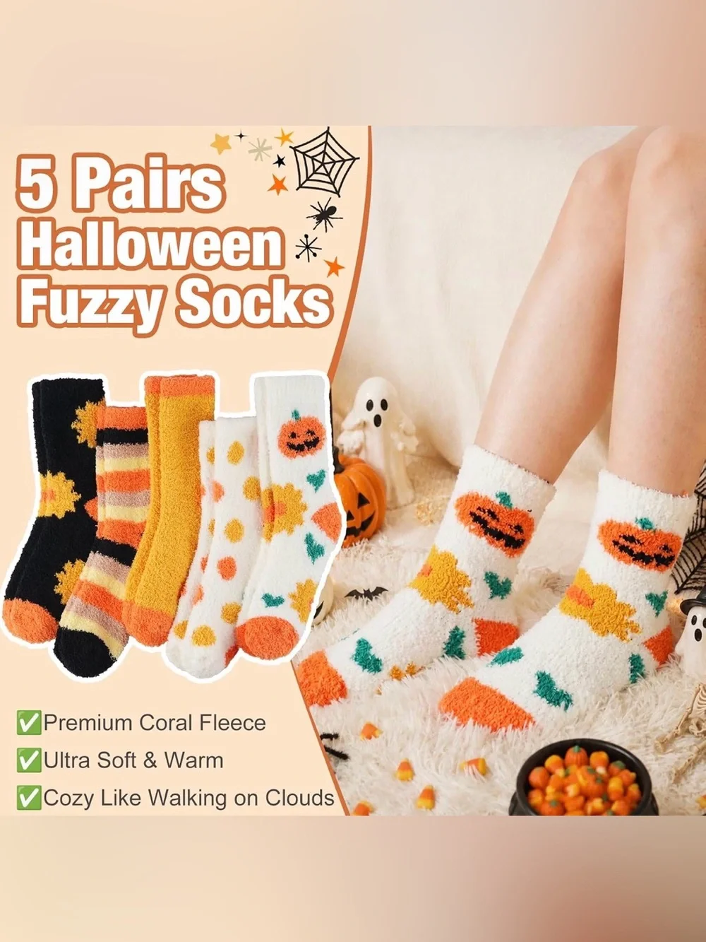 NWT Fluffy Cozy Winter Slipper Socks 5 Pairs